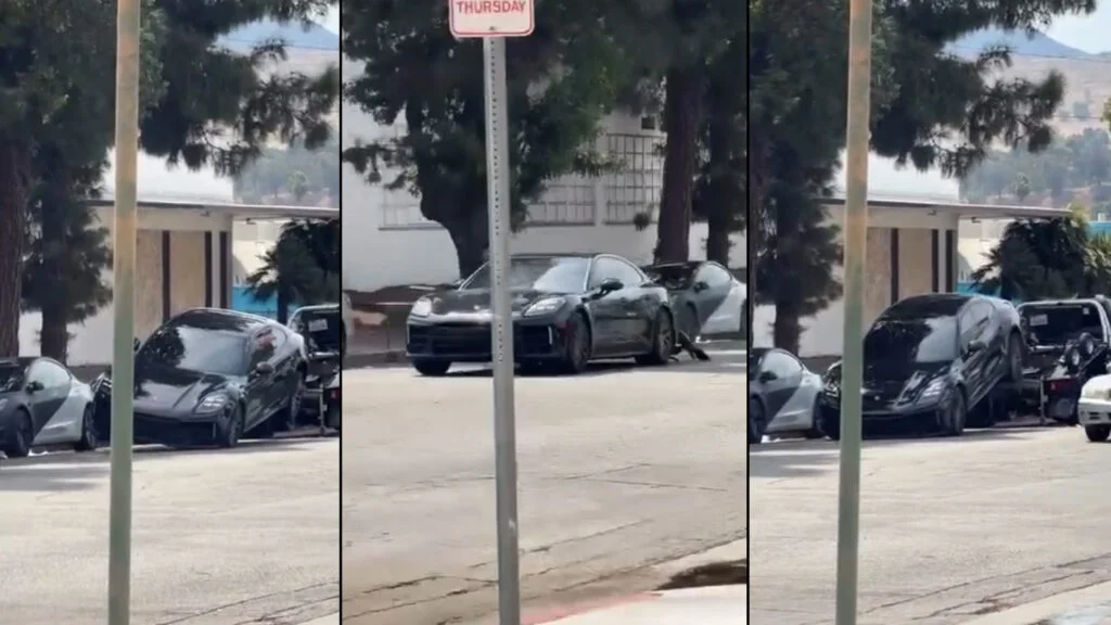 Porsche Panamera Makes Astonishing Break from Tow Truck, Leaves Damage Behind